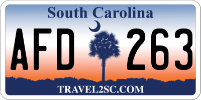 SC license plate AFD263