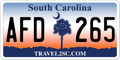 SC license plate AFD265
