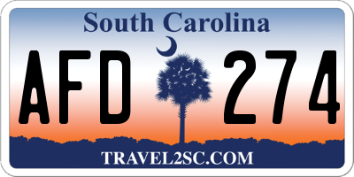 SC license plate AFD274