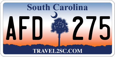SC license plate AFD275