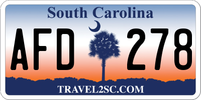 SC license plate AFD278