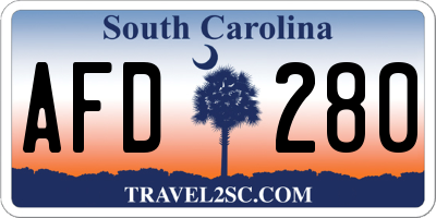 SC license plate AFD280