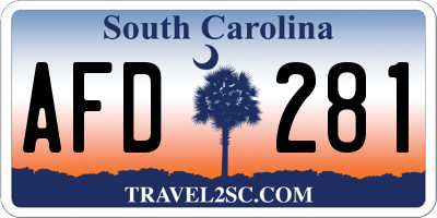 SC license plate AFD281