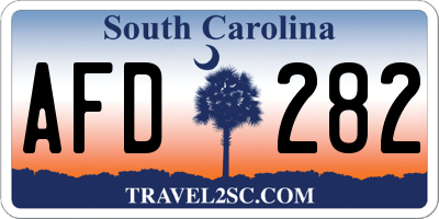 SC license plate AFD282