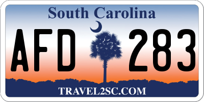 SC license plate AFD283