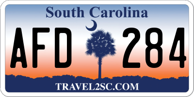 SC license plate AFD284