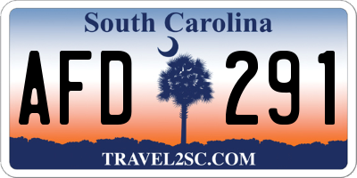 SC license plate AFD291