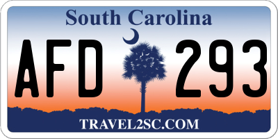 SC license plate AFD293
