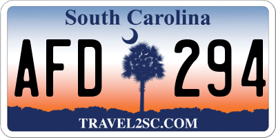 SC license plate AFD294