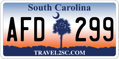 SC license plate AFD299