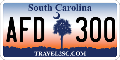 SC license plate AFD300
