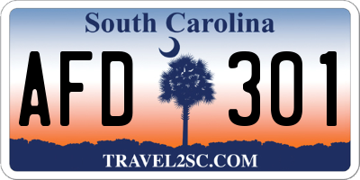 SC license plate AFD301