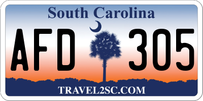 SC license plate AFD305