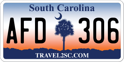 SC license plate AFD306