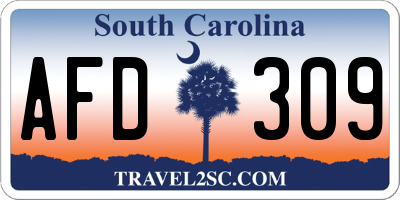 SC license plate AFD309