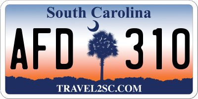 SC license plate AFD310