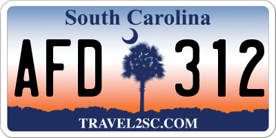 SC license plate AFD312