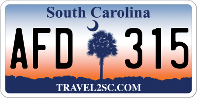 SC license plate AFD315