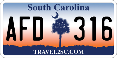 SC license plate AFD316