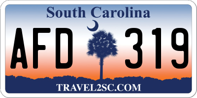 SC license plate AFD319