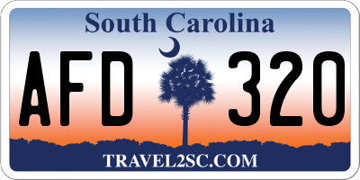 SC license plate AFD320