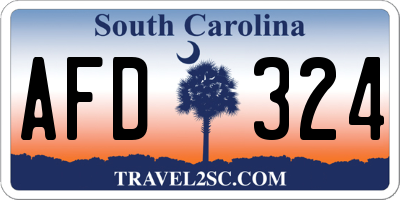 SC license plate AFD324