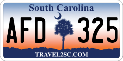 SC license plate AFD325