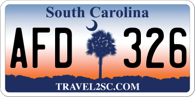 SC license plate AFD326