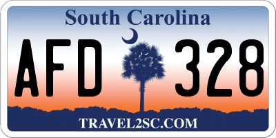 SC license plate AFD328