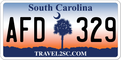 SC license plate AFD329