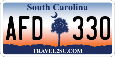 SC license plate AFD330