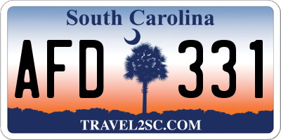 SC license plate AFD331