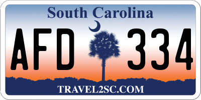 SC license plate AFD334
