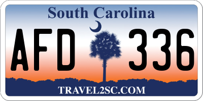 SC license plate AFD336