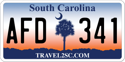 SC license plate AFD341