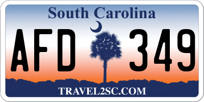SC license plate AFD349