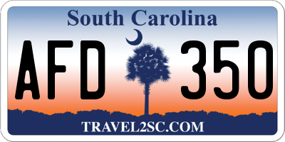 SC license plate AFD350