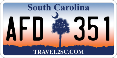 SC license plate AFD351