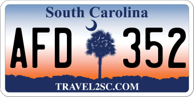 SC license plate AFD352