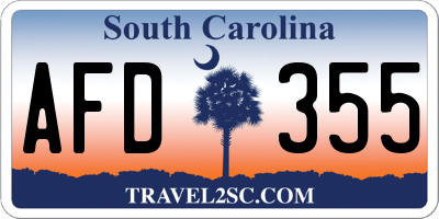 SC license plate AFD355