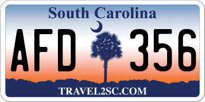 SC license plate AFD356