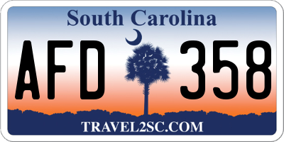 SC license plate AFD358