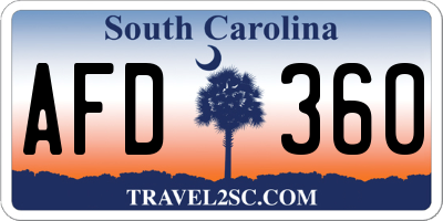 SC license plate AFD360