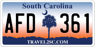 SC license plate AFD361