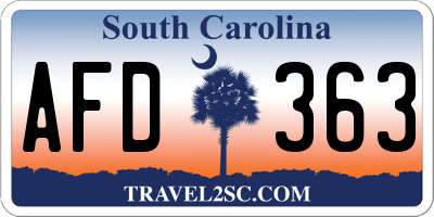 SC license plate AFD363