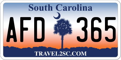 SC license plate AFD365