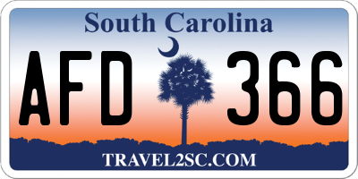 SC license plate AFD366