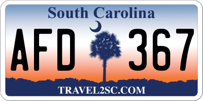 SC license plate AFD367