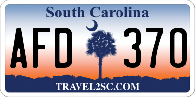 SC license plate AFD370