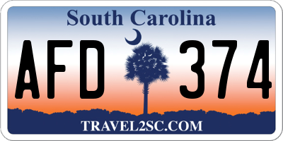 SC license plate AFD374